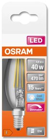 LED žiarovka E14 B35 4,8W = 40W 470lm 4000K Neutrálne 300° vlákno OSRAM SUPERSTAR Stmievateľné