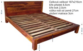 furniture-nabytek.cz - Masívna posteľ 180x200 z dreva palisander