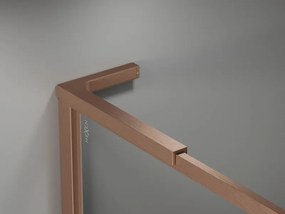 Mexen, Mexen Kioto-F L sprchová stena s rámom 85 x 202 cm, priehľadná 8 mm, brúsená meď - 800-085-174-65-00