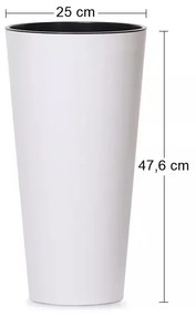 Plastový kvetináč DTUS250 25 cm - biela