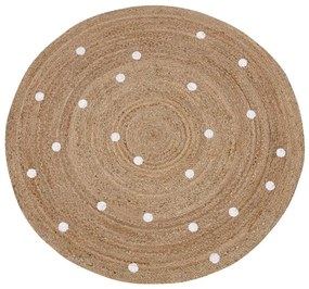 Okrúhly jutový koberec ø 140 cm béžový KHARRA Beliani