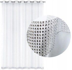 Dekorstudio Jednofarebná záclona GLAMOUR 1 - Biela - vlastný rozmer Uchytenie závesu: Dekoračné krúžky strieborné, Šírka záclony: 50cm