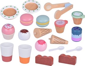 Drevená sada KAVIAREŇ a ZMRZLINÁREŇ pre deti - dezerty a zmrzlina ZA5937