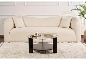 Konferenčný stolík Clara Wood Black s tmavým sklom