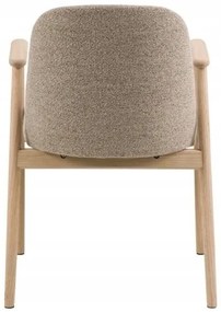 Jídelní křeslo Leo z masivu béžové/dub bělený