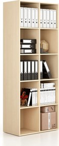 Regál FRAME, vysoký, 2 stĺpce, 2162 x 872 x 450 mm, breza