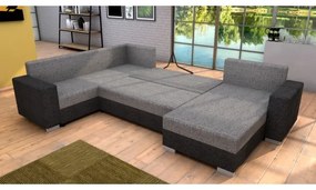 Čalúnená univerzálna rozkladacia sedacia súprava do U YORK sivá/béžová/hnedá