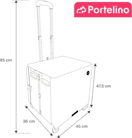 Skladací nákupný vozík PORTELINO béžový