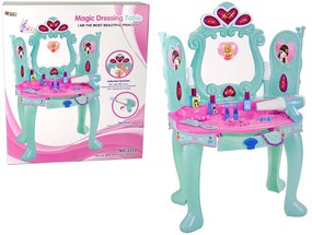 Lean Toys Modro-ružový toaletný stolík s príslušenstvom