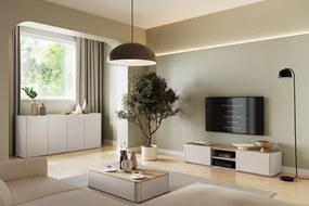 TV stolík Elivo 170 cm so zásuvkou - kašmír / olejovaný dub