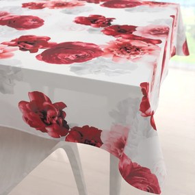 Biante Dekoračný štvorcový obrus PM-017 Veľké červené kvety 80x80 cm
