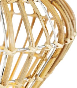 Rustikálna stojaca lampa trojnožka bambusová s bielou - Canna Diamond