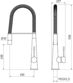 KUCHYNSKé BATéRIE Teorema - Drezová batéria stojanková, strunová, chróm 17506