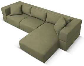 Svetlozelená rohová pohovka, pravý roh Esther - Milo Casa