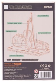 Robotime Rokr 3D dřevěné puzzle Houslové Capriccio 82 ks