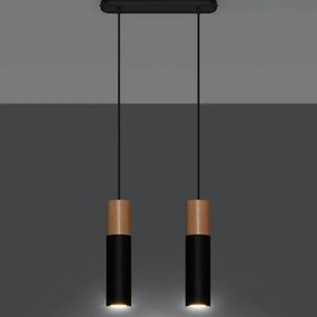 Sollux SL.0633 - Luster na lanku PABLO 2xGU10/40W/230V čierna