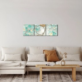 Obraz kvety s motýľmi (s hodinami) (90x30 cm)