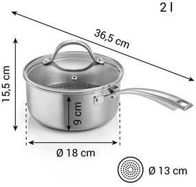 Rajnica SteelCRAFT s pokrievkou ø 18 cm, 2,0 l, 2 l