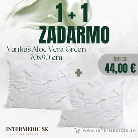 1+1 ZADARMO Vankúš Aloe Vera Green 70x90 cm – hypoalergénny (2 ks)