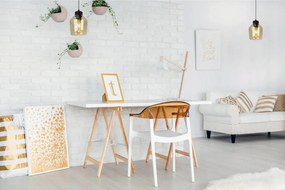 Závesné svietidlo Rijeka 1, 1x medové sklenené tienidlo, b