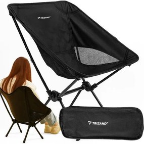 Trizand 25074 Kempingová skladacia stolička, čierna