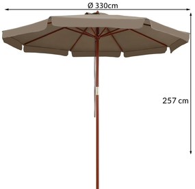 InternetovaZahrada Záhradný slnečník Ø330 cm - taupe