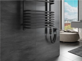 Mexen Apollo, elektrické vykurovacie teleso 1210x550 mm + vykurovacia tyč 600 W, antracitová, W117-1210-550-2600-66