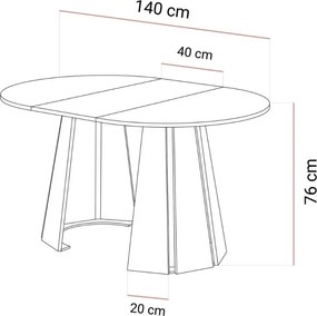 JEDÁLENSKÝ ROZKLADACÍ STÔL PATRIZIO ORECH 100 / 180 cm