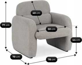 Relaxačné kreslo VARENO – sivé bouclé