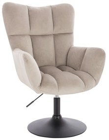 LuxuryForm DESIGN Otočné kreslo AURORA VELUR na čiernom tanieri - latte