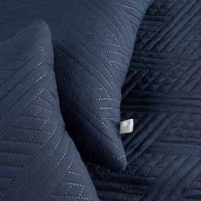 SADA PREHOZ NA POSTEĽ + OBLIEČKA NA VANKÚŠ BONI4 200X220 CM, 2 KS 40X40 CM TMAVOMODRÁ