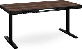 Elektrický písací stôl sit-stand so zásuvkou a bezdrôtovou nabíjačkou Qi čierny/orech, 1400 mm: ELLIS