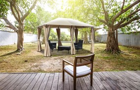 Veľký záhradný altánok Barbara 400x300 cm, béžový