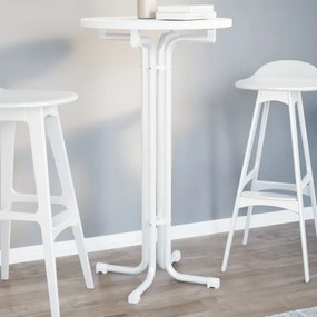 Jedálenský stôl biely Ø60x110 cm kompozitné drevo a oceľ 4008300
