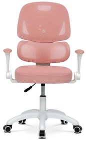 Detská pracovná stolička NANDU — sieť / látka, ružová