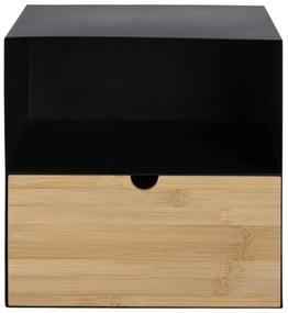 Nočný stolík s možnosťou montáže na stenu BEKIM čierna/bambus