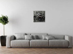 Gario Obraz s hodinami Tmavá motorka Rozmery: 40 x 40 cm