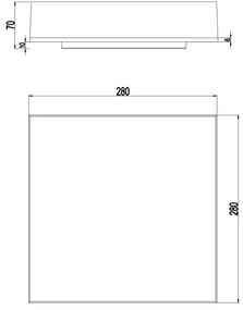 Top Light - LED Kúpeľňové stropné svietidlo BOXTER LED/24W/230V IP54 28x28 cm