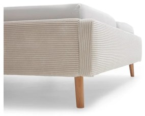 Béžová menčestrová dvojlôžková posteľ Meise Möbel Mattis Cord, 160 x 200 cm