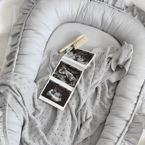 Saténovo bavlnené hniezdo pre bábätká šedá