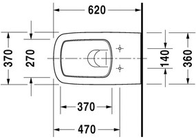 DURAVIT DuraStyle závesné WC s hlbokým splachovaním, 370 mm x 620 mm, 2537090000