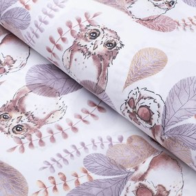 Biante Detský bavlnený štvorcový obrus Sandra SA-284 Hnedé sovy 50x50 cm