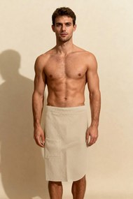 Vaflová osuška na zapínanie (kilt) béžová Veľkosť: L/XL