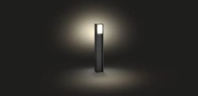 PHILIPS HUE Vonkajšie stĺpikové LED inteligentné osvetlenie HUE TURACO, 9,5 W, teplá biela, šedé, IP44