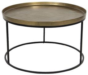 Čierno-zlatý kovový odkladací stolík Devereux - Ø 70 * 41 cm