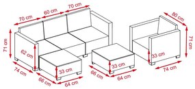 Set záhradného nábytku 6-dielny ratanový Avenberg ROVERO