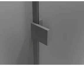 Mexen Lunar T, sklápací sprchový kút ľavý 130 x 110 cm, 8mm číre sklo, grafitový profil, 834T-130-110-95-00-L