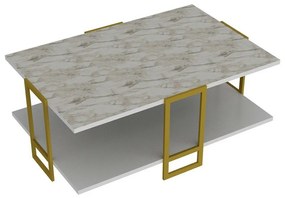 Konferenčný stolík Polka White and Gold