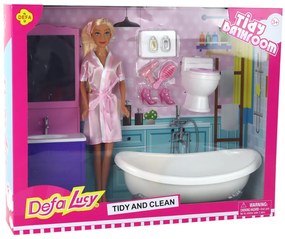 Lean Toys Bábika v ružovom župane – Kúpeľňové doplnky