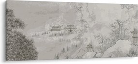 Obraz - Čínska krajina (120x50 cm)